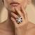 Multi stone stud brass ring / trendy adjustable stainless steel ring /