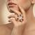Multi stone stud brass ring / premium gold plated wedding ring for  women