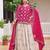 pink thread embroidered chinon lehenga with long choli