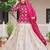 pink thread embroidered chinon lehenga with long choli
