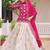 pink thread embroidered chinon lehenga with long choli
