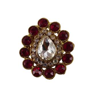 Rani stone stud brass ring / stylish & durable/ trendy adjustable stainless steel ring 1