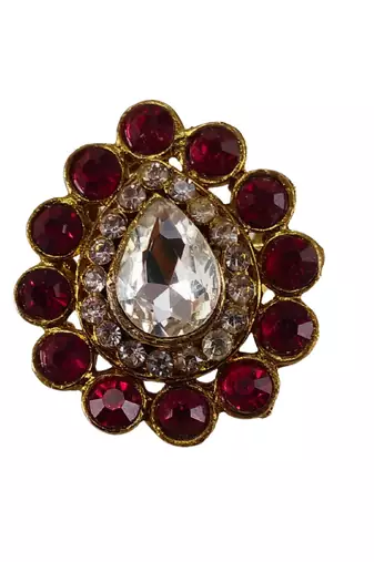 Rani stone stud brass ring / stylish & durable/ trendy adjustable stainless steel ring