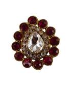 Rani stone stud brass ring / stylish & durable/ trendy adjustable stainless steel ring