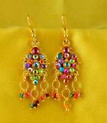 Stone Moti Meenakari Beads Bali Earing