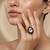 Dark beige stone stud brass ring/trendy adjustable stainless steel ring /