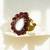 Purple stone stud brass ring /adjustable ring with natural stones/sku-rin261
