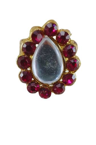 Rani stone stud brass ring / premium gold plated wedding ring for  women