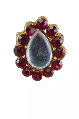 Rani stone stud brass ring / premium gold plated wedding ring for  women