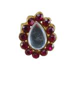 Rani stone stud brass ring / premium gold plated wedding ring for  women