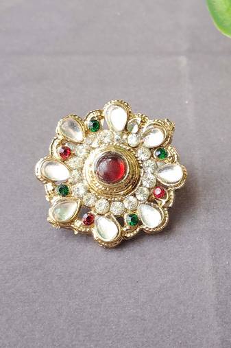 Multi stone stud brass ring /stylish & durable/ trendy adjustable stainless steel ring /