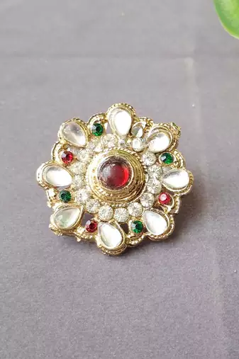 Multi stone stud brass ring /stylish & durable/ trendy adjustable stainless steel ring /