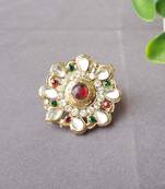 Multi stone stud brass ring /stylish & durable/ trendy adjustable stainless steel ring /