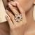 Multi stone stud brass ring /stylish & durable/ trendy adjustable stainless steel ring /