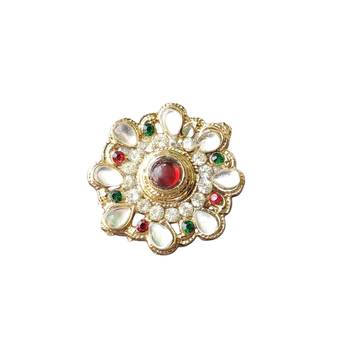 Multi stone stud brass ring /stylish & durable/ trendy adjustable stainless steel ring / 4