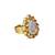 Golden stone stud brass ring / premium gold plated wedding ring for  women