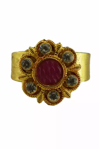 Multi stone stud brass ring trendy adjustable stainless steel ring