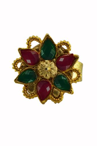 Multi plain brass ring / premium gold plated wedding ring for  women