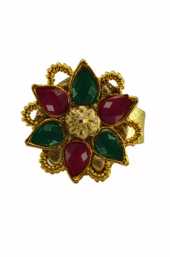 Multi plain brass ring / premium gold plated wedding ring for  women