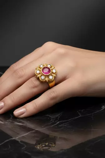 Multi stone stud brass ring trendy adjustable stainless steel ring