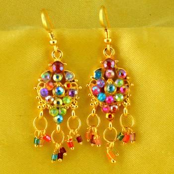 Stone Moti Meenakari Beads Bali Earing 2