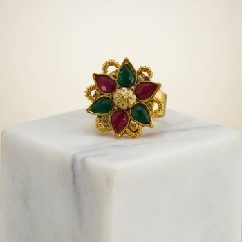Multi plain brass ring / premium gold plated wedding ring for  women 2