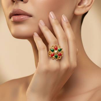 Multi plain brass ring / premium gold plated wedding ring for  women 4
