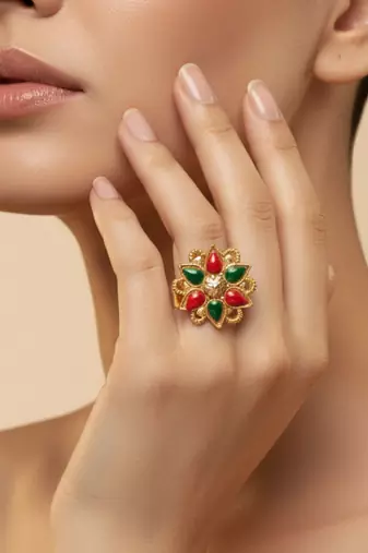 Multi plain brass ring / premium gold plated wedding ring for  women