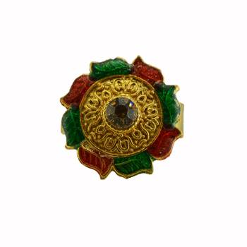 Multi stone stud brass ring 1