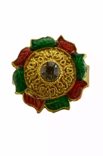 Multi stone stud brass ring