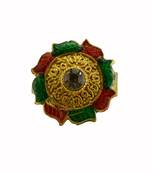 Multi stone stud brass ring