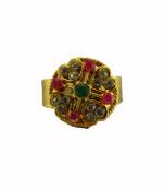 Multi stone stud brass ring
