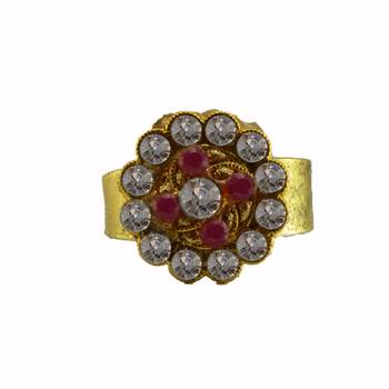 Multi stone stud brass ring 1