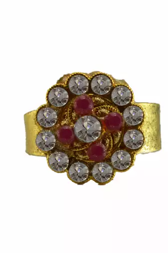 Multi stone stud brass ring