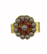 Multi stone stud brass ring