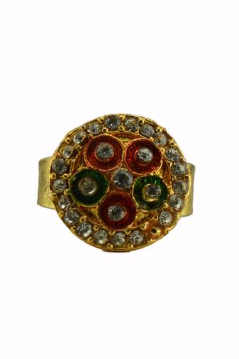 Multi stone stud brass ring