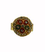 Multi stone stud brass ring