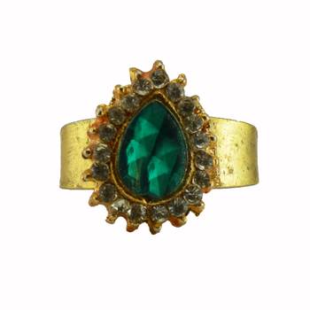 Multi stone stud brass ring 1