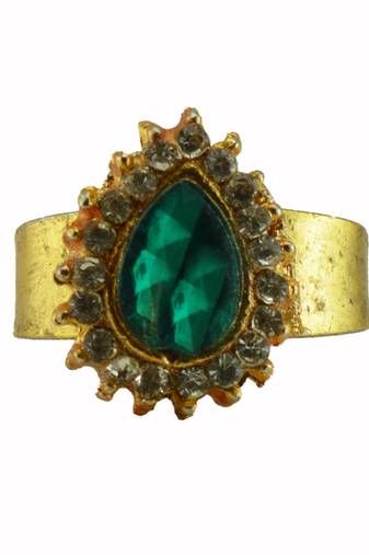 Multi stone stud brass ring