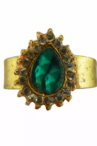 Multi stone stud brass ring