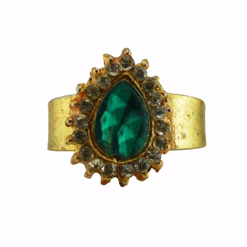 Multi stone stud brass ring