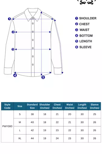 Pier seven men's polycotton embroidered regular fit shirt - navy blue (pwy080)