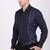 Pier seven men's cotton blended mix n match embroided slim fit shirt - navy blue (pwy019)
