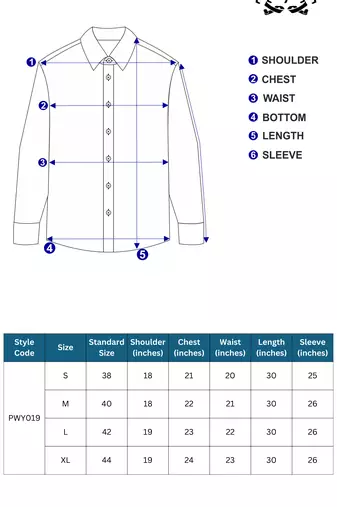 Pier seven men's cotton blended mix n match embroided slim fit shirt - navy blue (pwy019)