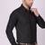 Pier seven men's cotton striped pleated yoke regular fit shirt - black (pwy054)