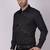 Pier seven men's cotton print/ stud detailed slim fit shirt - black