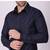 Pier seven men's cotton striped pleated yoke regular fit shirt - navy blue (pwy054)