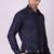Pier seven men's cotton striped pleated yoke regular fit shirt - navy blue (pwy054)