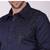 Pier seven men's cotton satin bead work slim fit shirt - navy blue (pwy003)