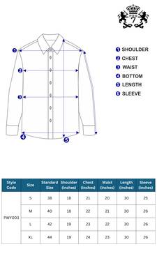 Pier seven men's cotton satin bead work slim fit shirt - navy blue (pwy003) 5